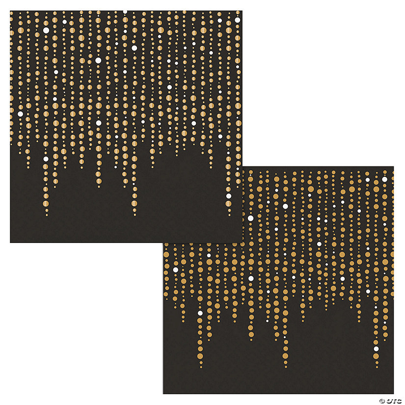 Black with Gold Dots Beverage Napkins Discontinued
