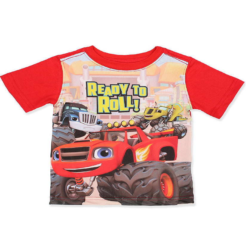 Blaze and the Monster Machines Boys Short Sleeve Tee (4, Red) Image