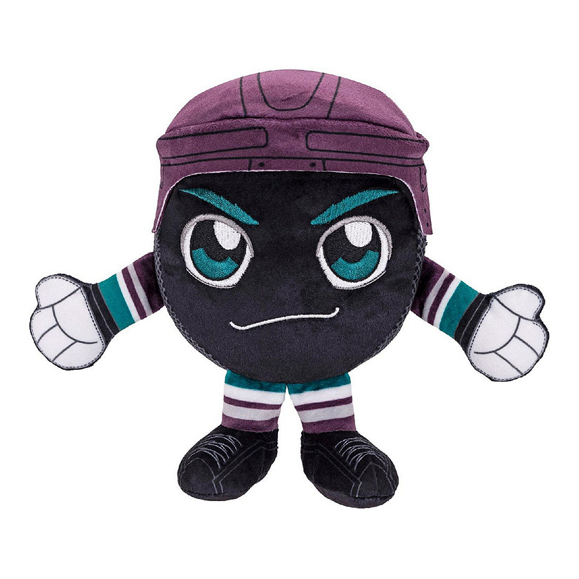 Bleacher Creatures Anaheim Ducks Mighty Ducks Logo 8" NHL Kuricha Hockey Puck Sitting Plush - Soft Chibi Inspired Plush Image