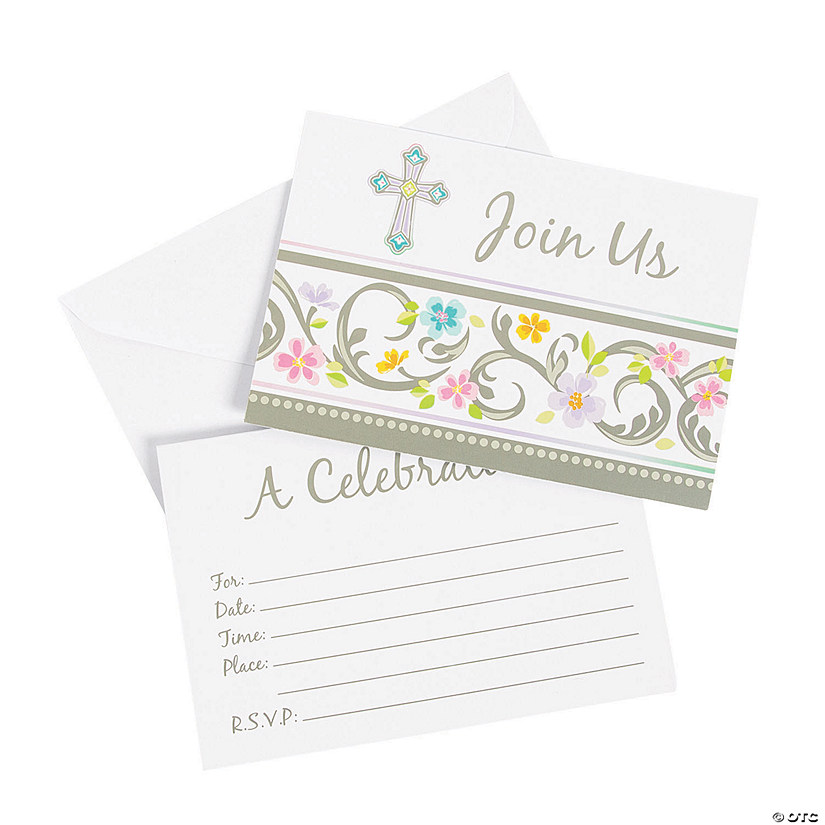Blessed Day Invitations & Thank You Cards - 16 Pc. Image