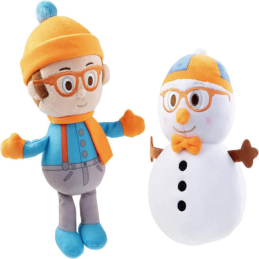 Blippi 7" Plush Christmas Toy, 2 Pack Holiday Bundle Set - Exclusive Figures, Winter Blippi and Snowman - Fun Stuffed Animal Doll Gift for Toddlers & Kids Image