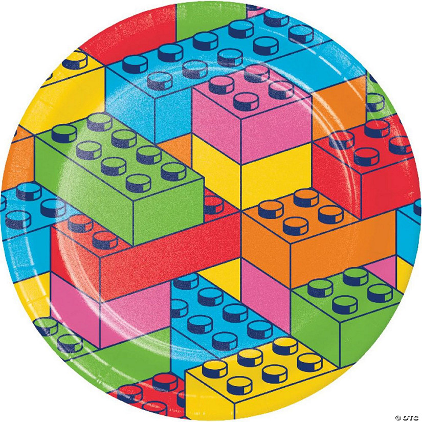 Block Bash Toy Blocks Dinner Plates, 24 ct Image