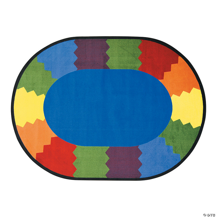 Block Party® Classroom Rug 5 ft. 4" x 7 ft. 8" Oval Oriental Trading