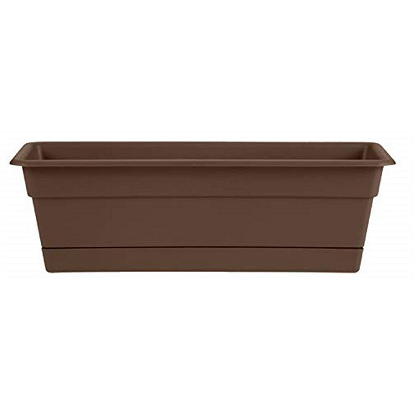 Bloem Dura Cotta Window Box Planter w/Tray, 30, Chocolate DCBT3045