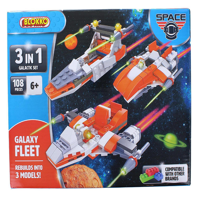 Blokko 3 in 1 Galaxy Fleet 108 Piece Building Kit Image
