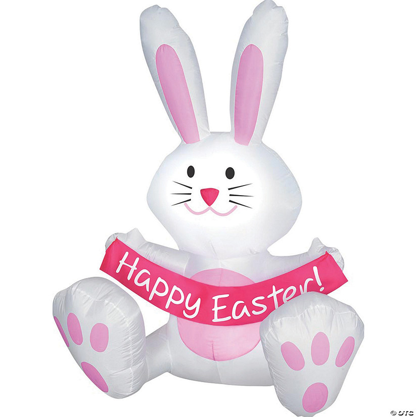 Blow Up Inflatable 4 ft. Happy Easter Bunny Outdoor Yard Decoration Image