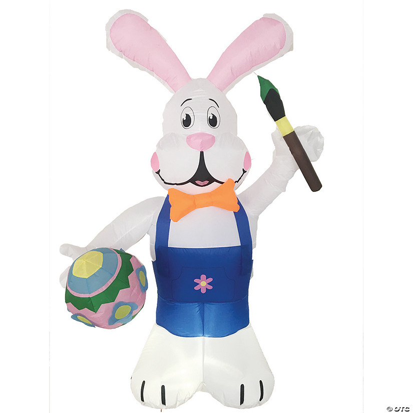 Blow Up Inflatable 7 ft. Bunny Outdoor Yard Decoration with Easter Egg Image
