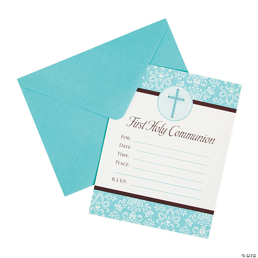 Blue 1st Communion Invitations - 20 Pc. Image