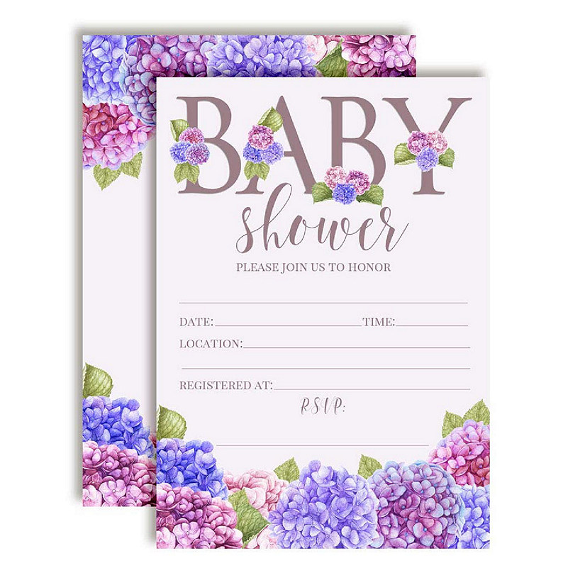 Blue &amp; Purple Hydrangea Invitations 40pcs. by AmandaCreation Image
