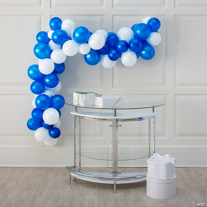 Blue & White Balloon 25 Ft. Garland Kit with Air Pump - 291 Pc. Image