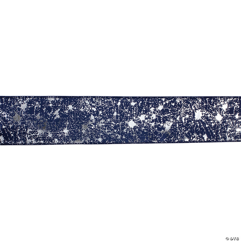 Blue and White Speckled Ribbon (Set of 2) 2.5" Proper 10 Yds. Image
