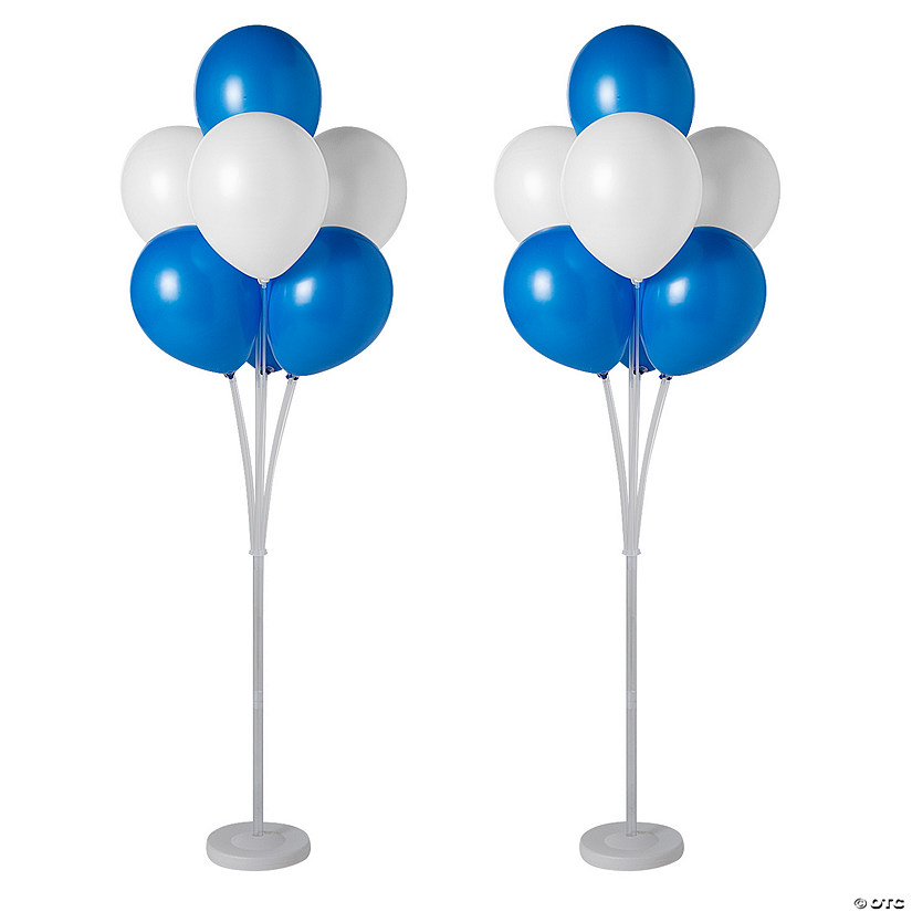 Blue & White Tiered Balloon Stands Kit - 26 Pc. Image