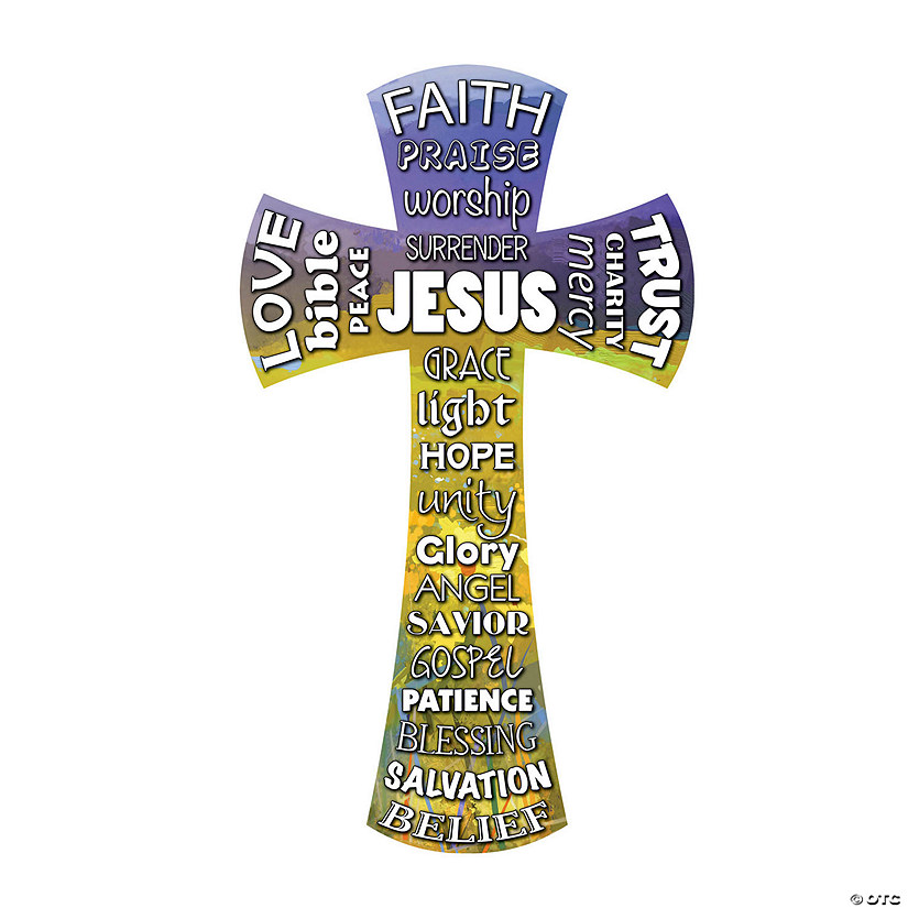 Blue and yellow cross wall art Oriental Trading