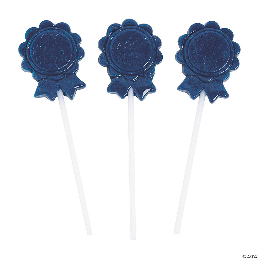 Blue Award Ribbon Lollipops - 12 Pc. Image