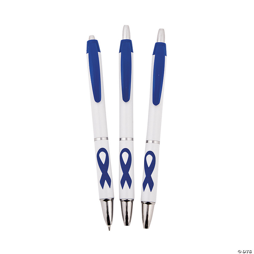 Blue Awareness Ribbon Grip Pens - 24 Pc. Image