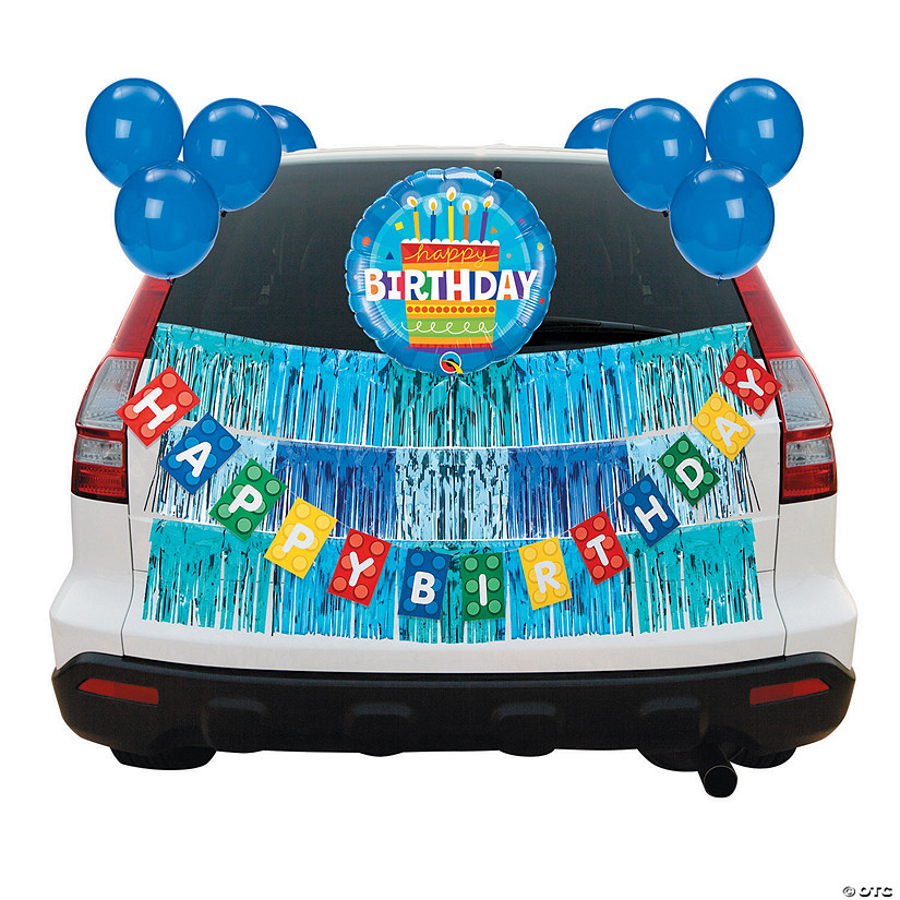 Blue Birthday Car Parade Decorating Kit Image