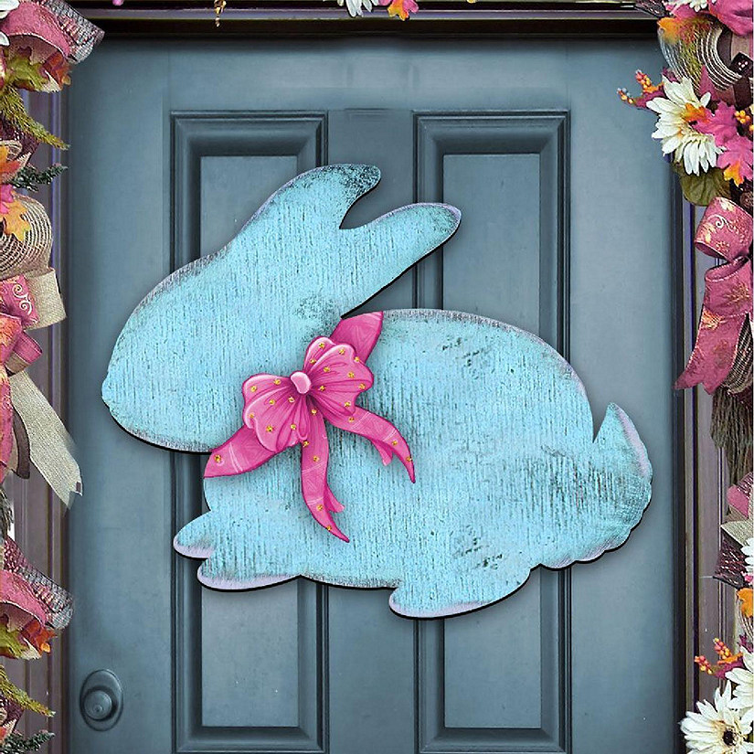 Blue Bunny Rabbit Easter Door Decor by G. Debrekht Image
