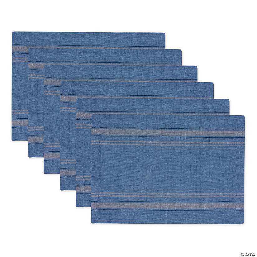 Blue Chambray French Stripe Placemat (Set Of 6) Image