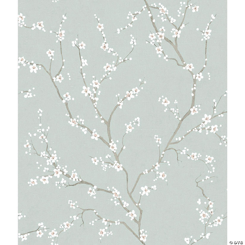 Blue Cherry Blossom Peel & Stick Wallpaper Image