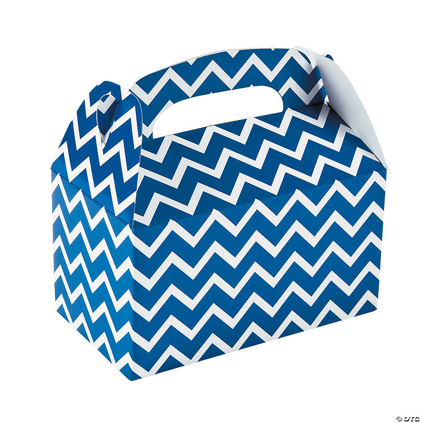 Blue Chevron Favor Boxes - 12 Pc. Image