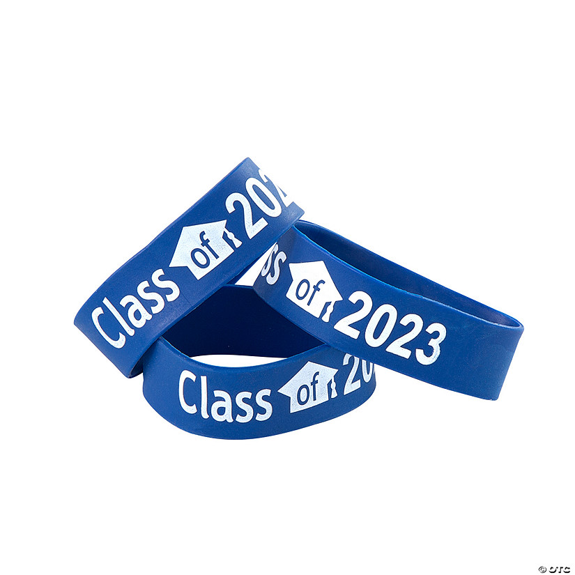 Blue Class of 2023 Big Band Bracelets - 12 Pc. Image