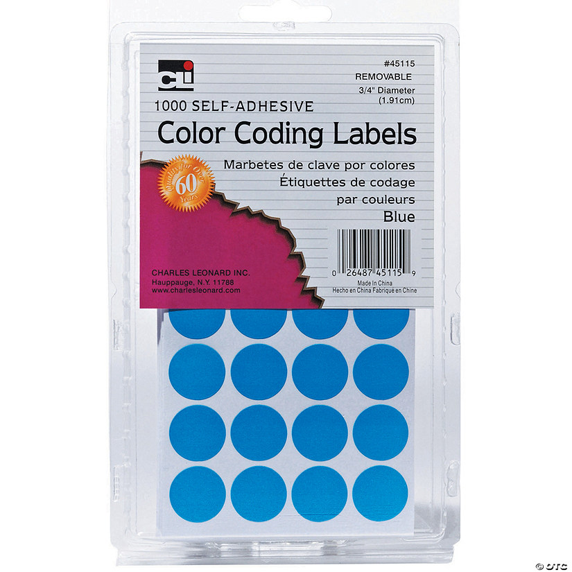 Blue Color Coding Labels, Pack of 1000, Set of 12 Packs Image