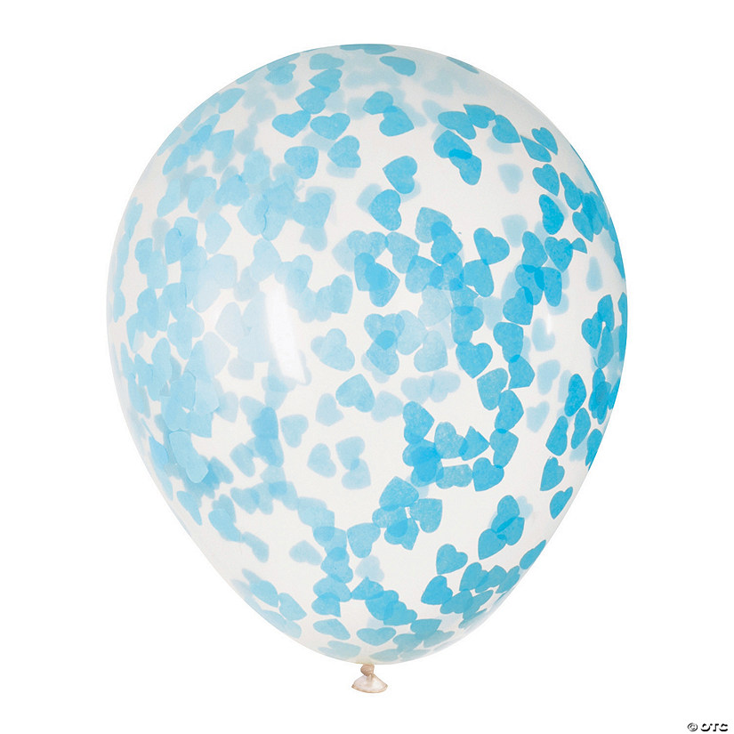 Blue Confetti 16&#8221; Latex Balloons - 5 Pc. Image