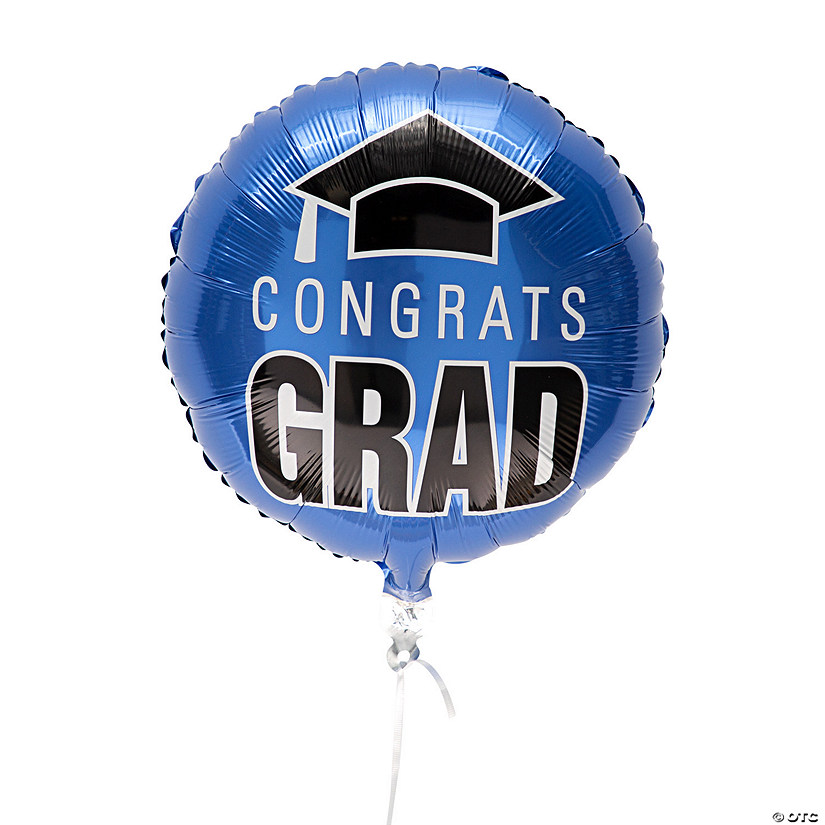 Blue Congrats Grad 18" Mylar Balloons - 3 Pc. Image
