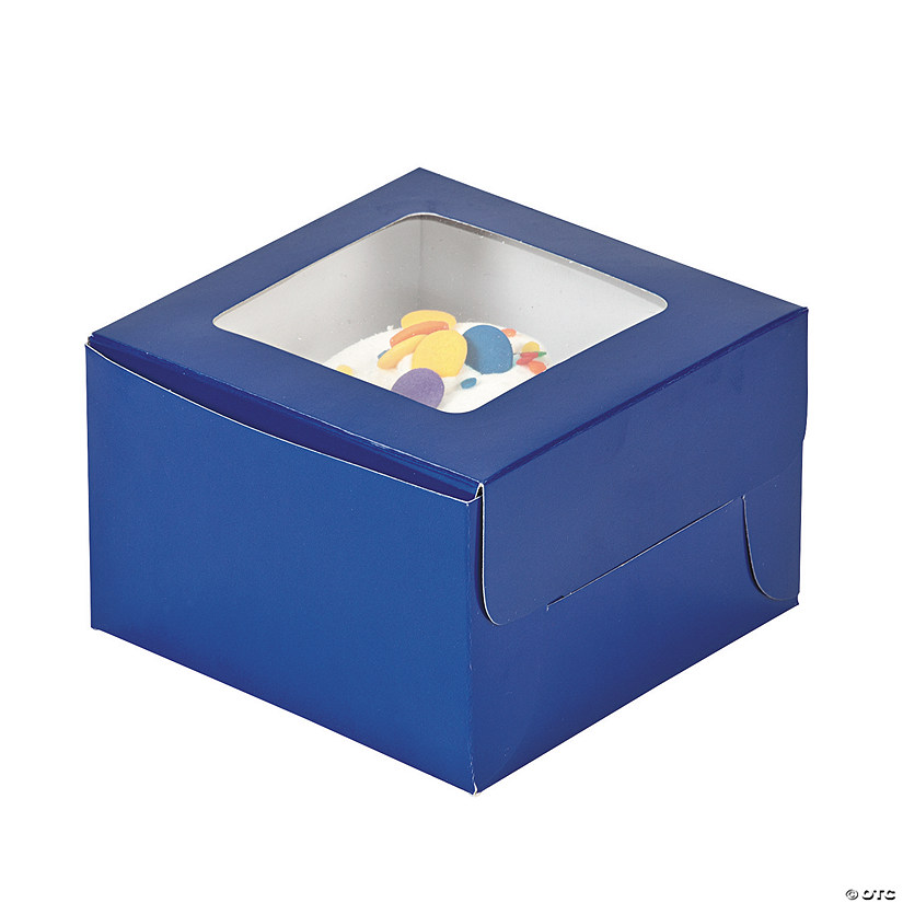 Blue Cupcake Boxes - 12 Pc. Image
