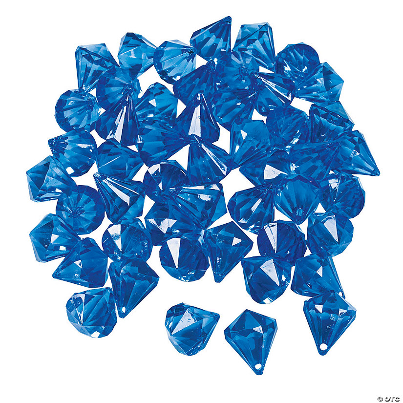 Blue Diamond-Shaped Acrylic Gems - 25 Pc. Image