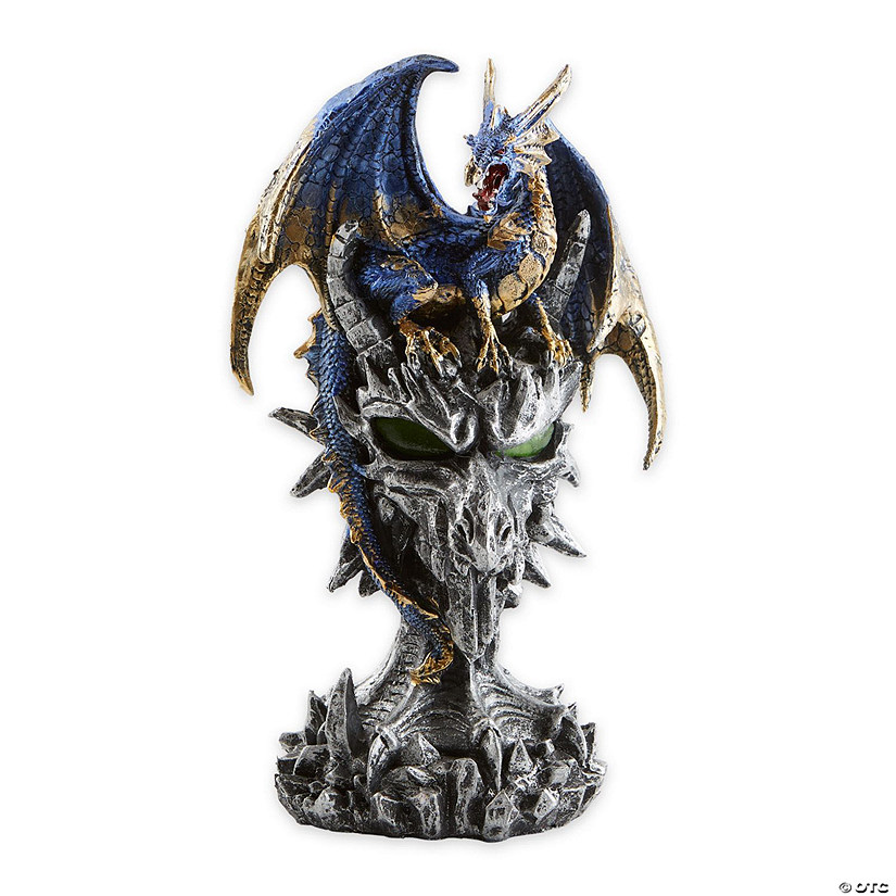 Blue Dragon Warrior Statue 6X4X9.5" Image