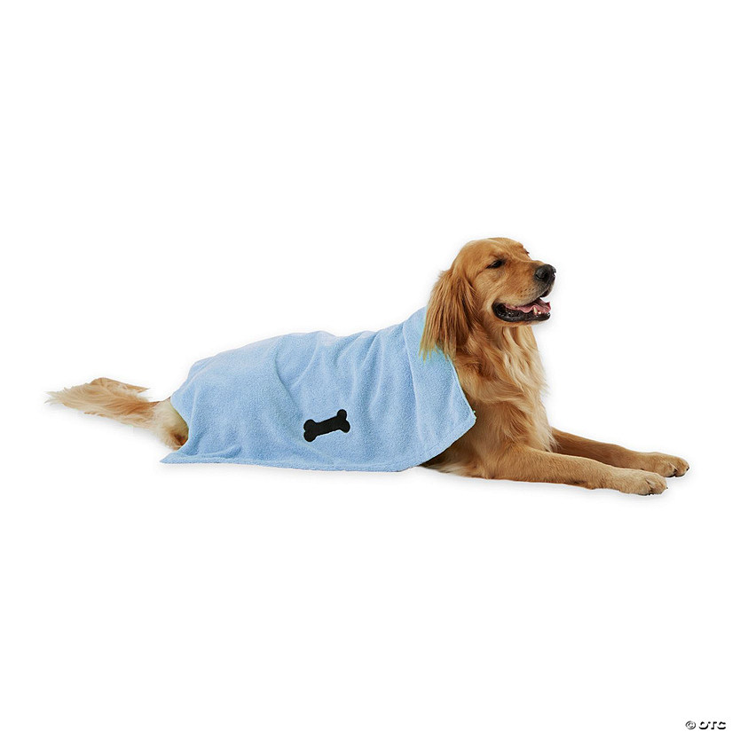 Blue Embroidered Bone Pet Towel Image