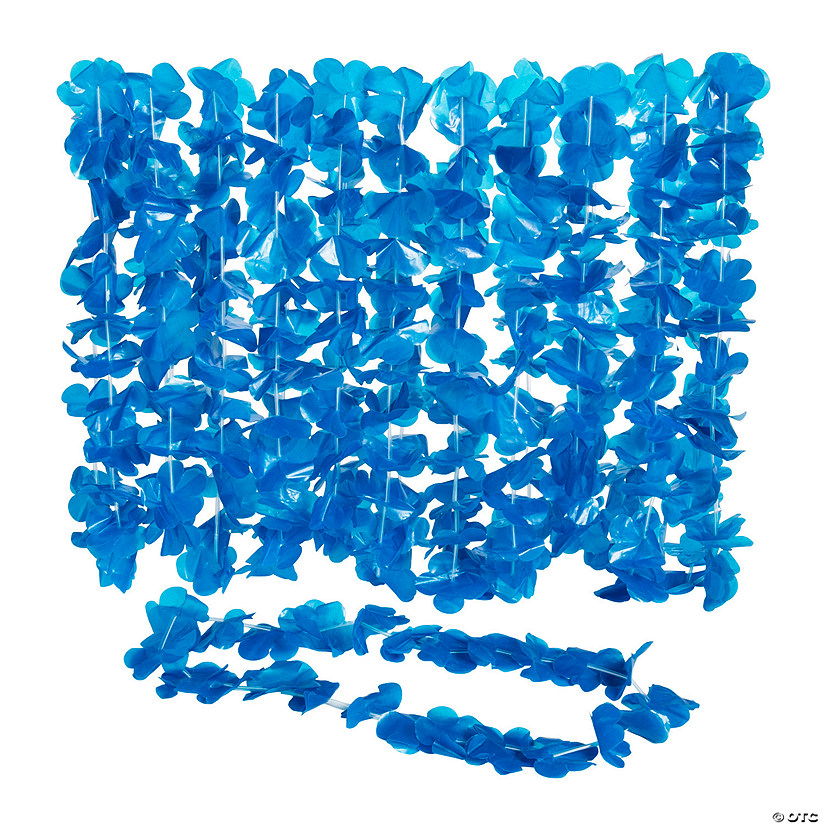 Blue Flower Plastic Leis 12 Pc. Oriental Trading