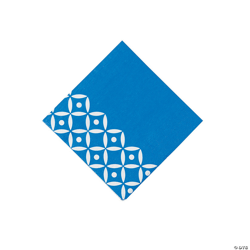 Blue Geometric Beverage Napkins Image
