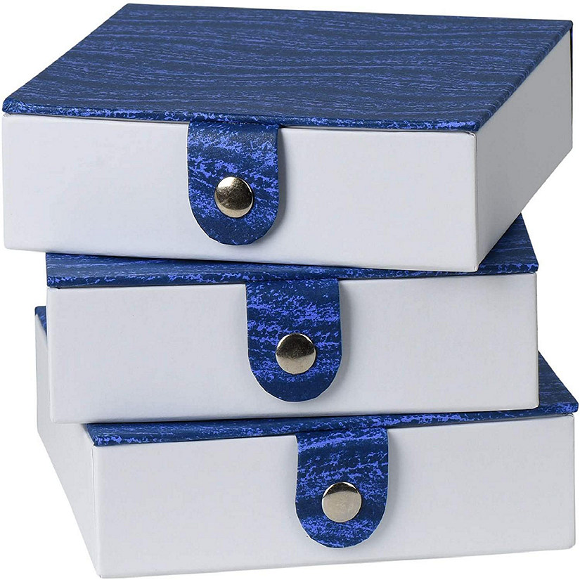 Blue Gift Box With Snap Closure 6 Pack 5.9X5.9X1.8 Image