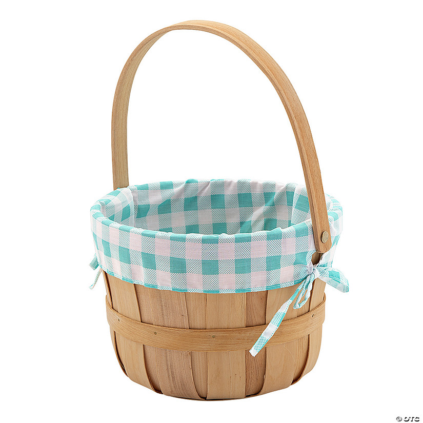 Blue Gingham Easter Bushel Basket Image