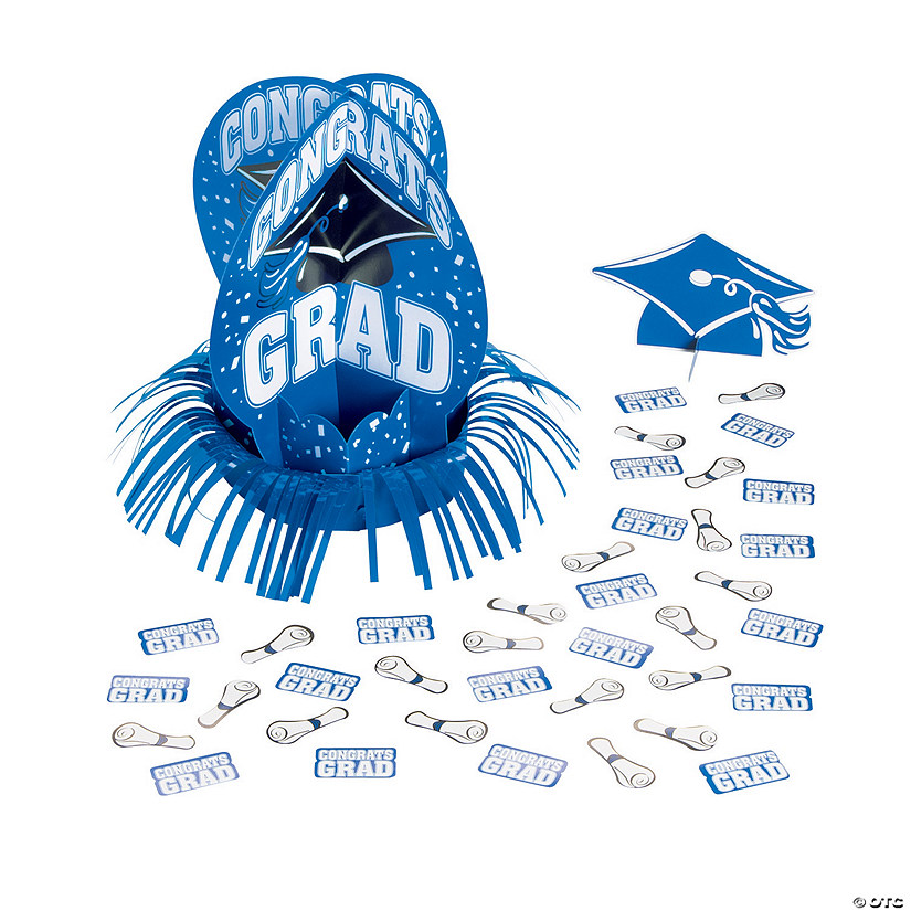 Blue Graduation Party Table Decorating Kit - 23 Pc. Image