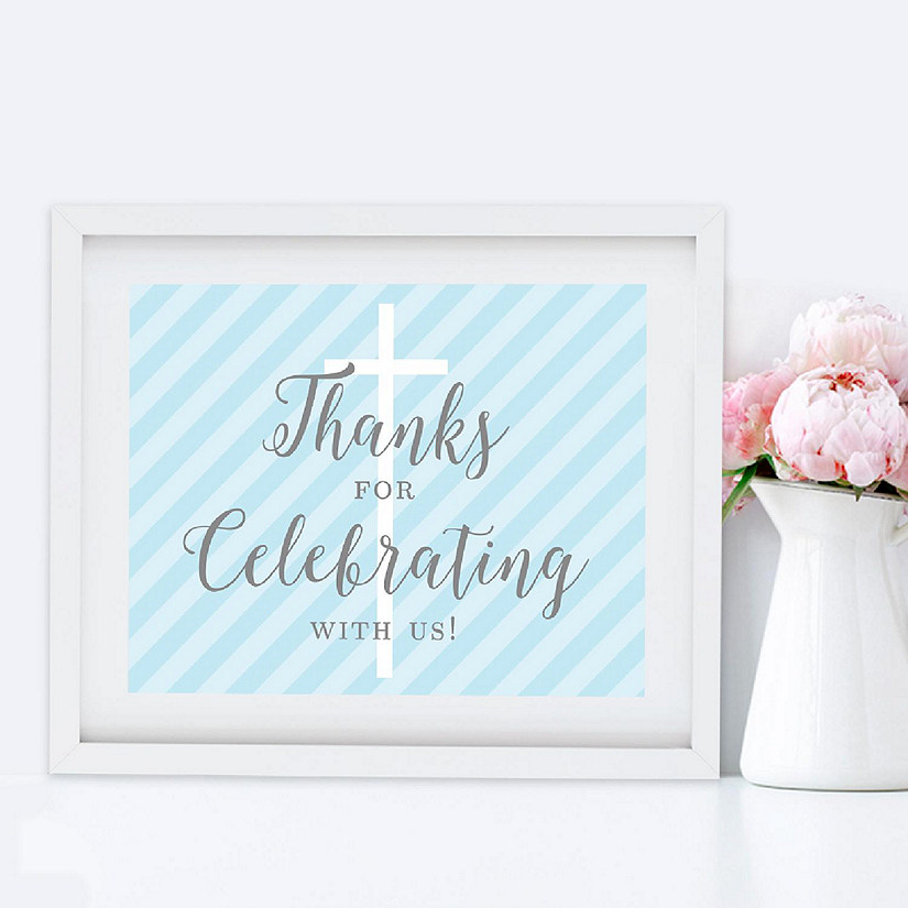 Blue/Gray Baptism Celebrating With Us Image