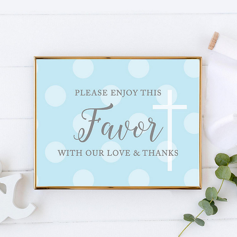 Blue/Gray Baptism Sign Please Enjoy Image