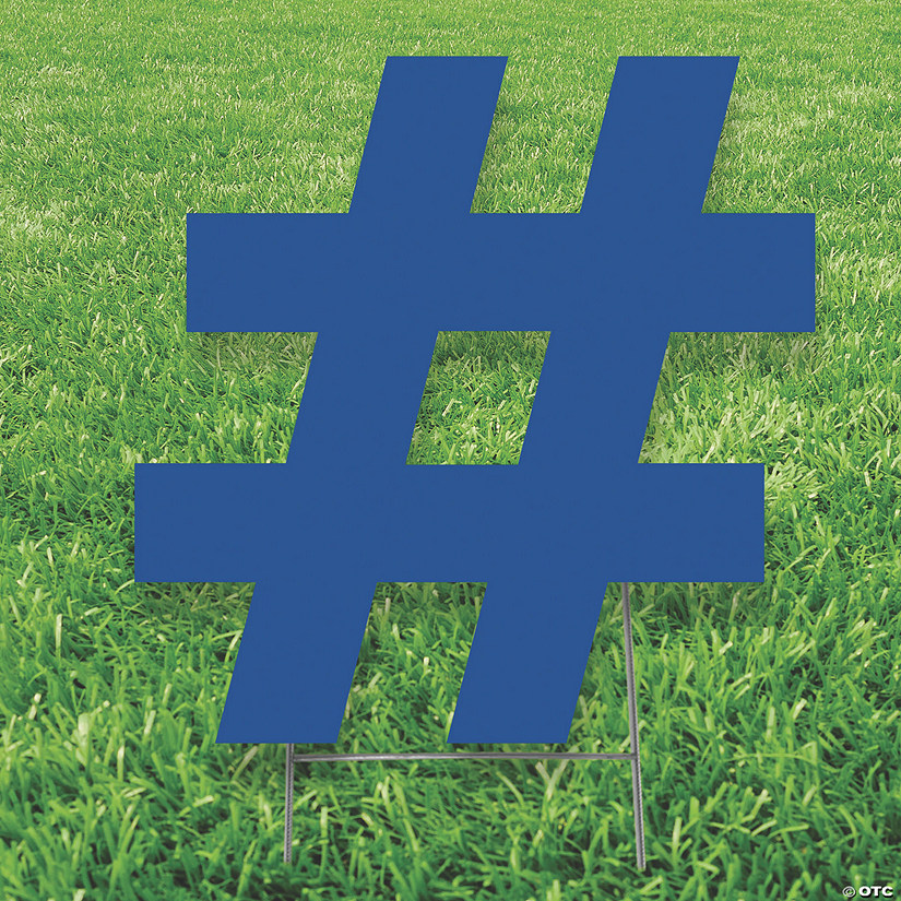 Blue Hashtag Yard Sign Oriental Trading