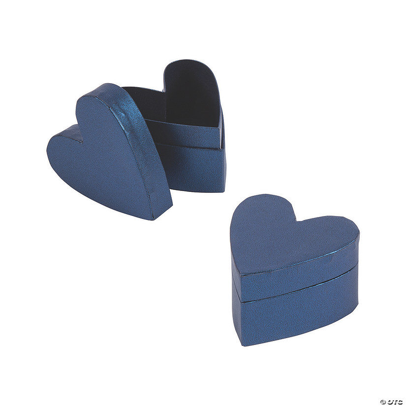 Blue Heart-Shaped Favor Boxes - 12 Pc. Image