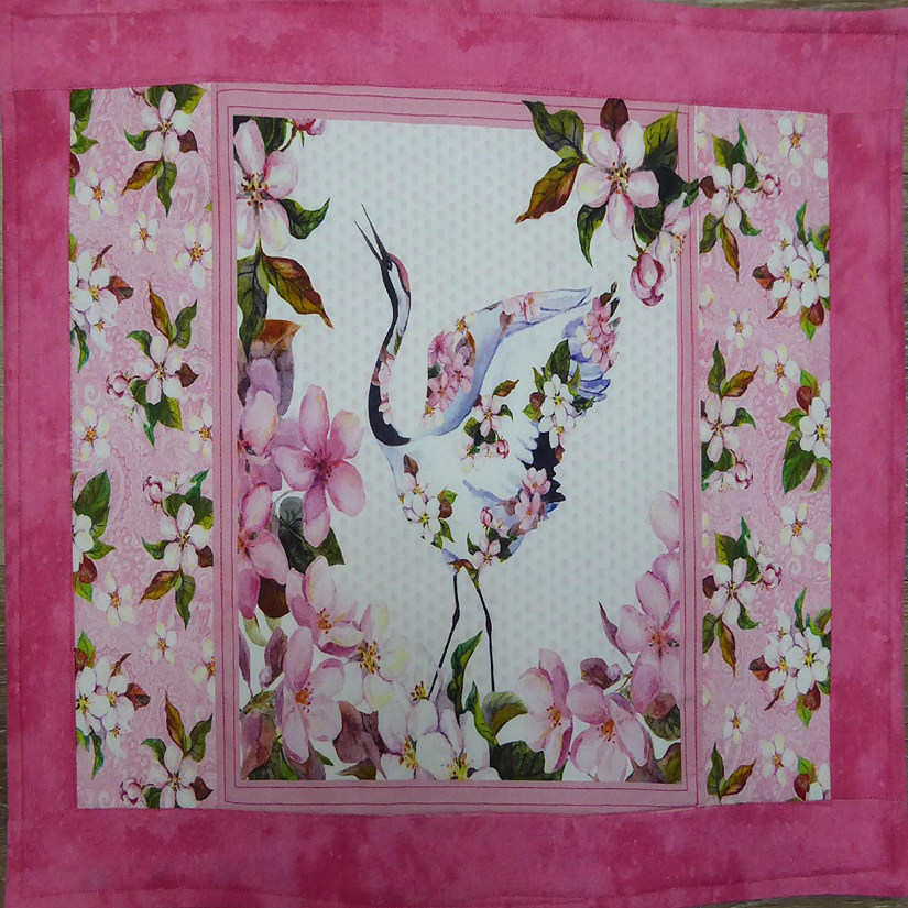 Blue Heron Placemat 1 Pretty in Pink Elegant Floral Cotton Handmade Quilted Image