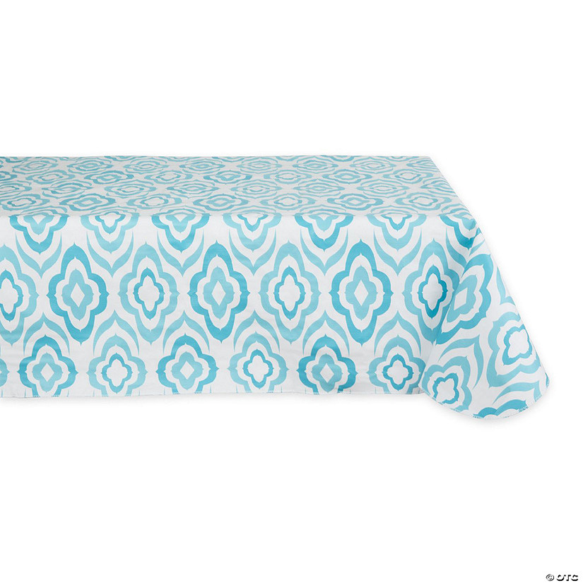 Blue Ikat Vinyl Tablecloth 60X102 Image
