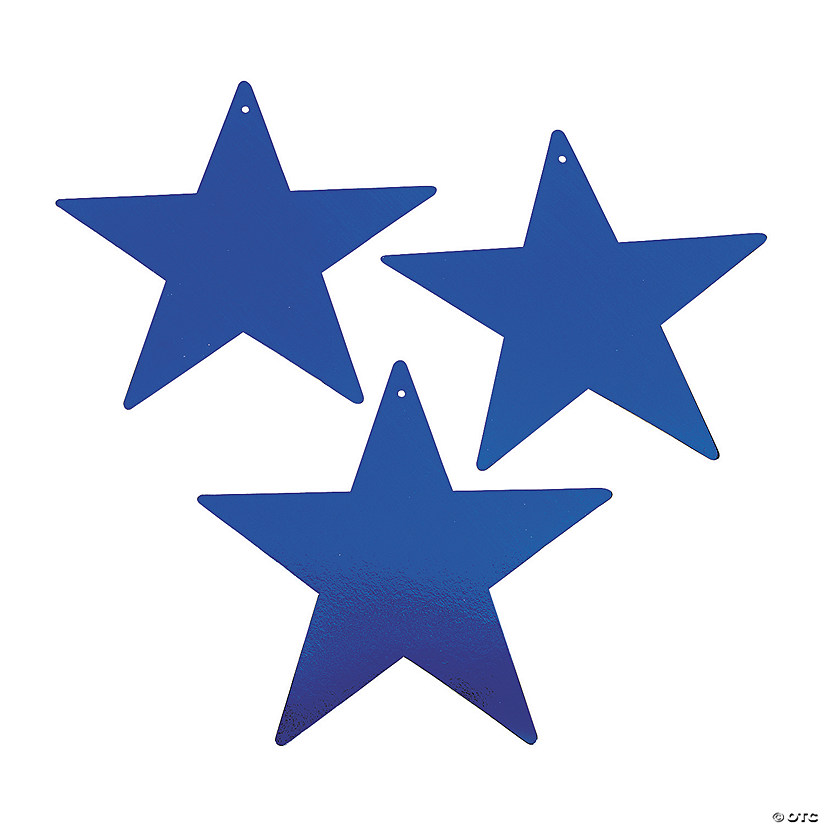 Blue Large Metallic Stars - 12 Pc. Image