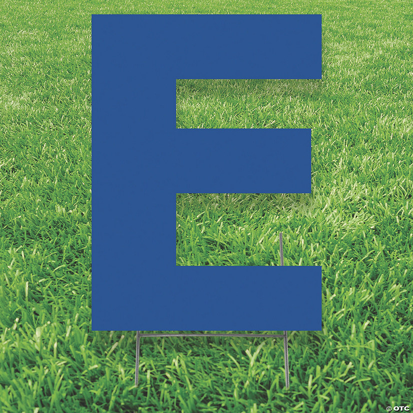 Blue Letter E Yard Sign Oriental Trading