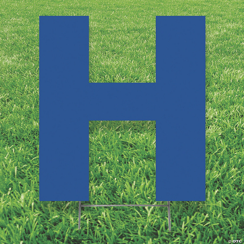 Blue Letter H Yard Sign Oriental Trading