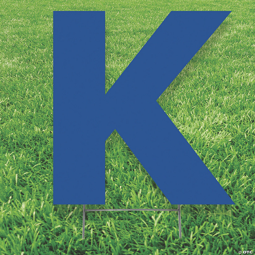 Blue Letter K Yard Sign Oriental Trading