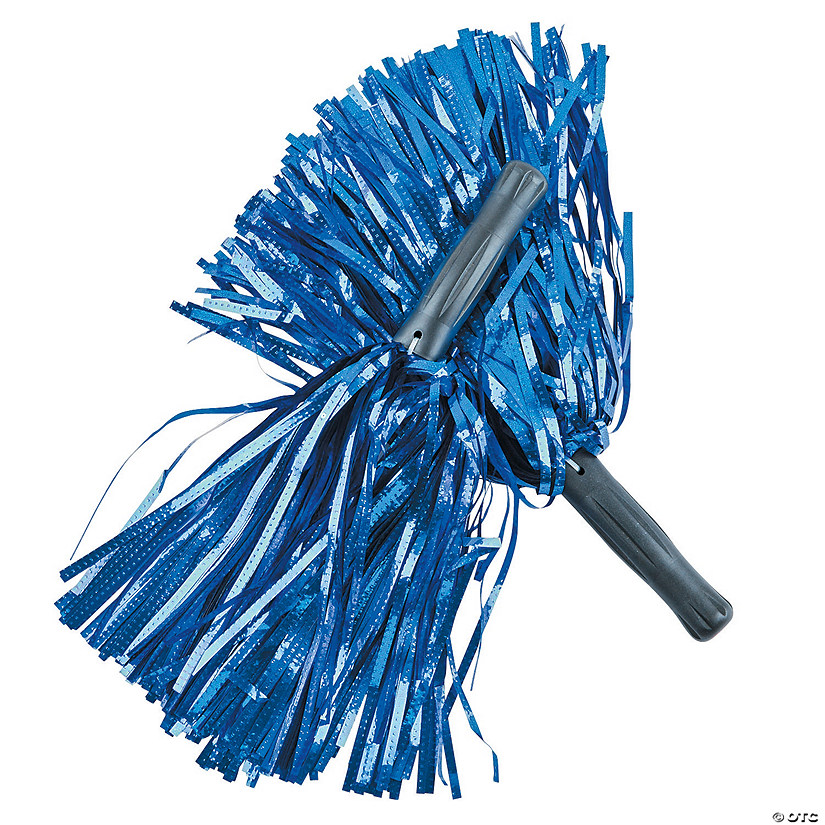 Blue Metallic Cheer Pom-Poms - 12 Pc. Image
