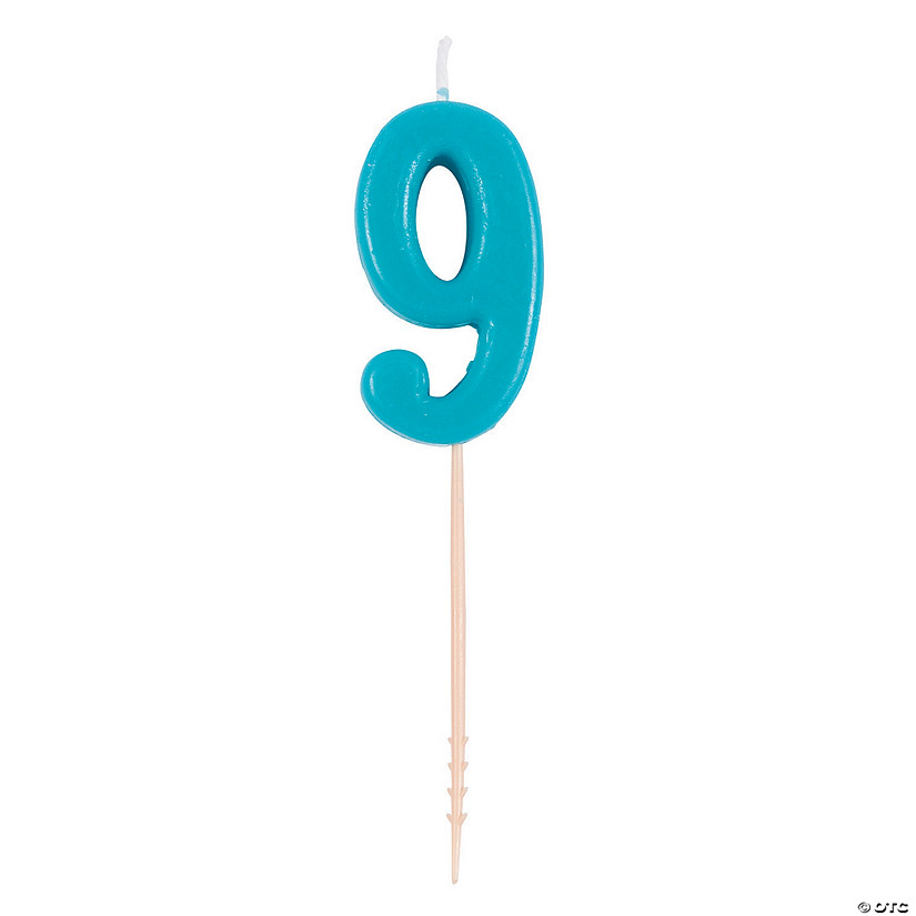 Blue Number 9 Candle Image
