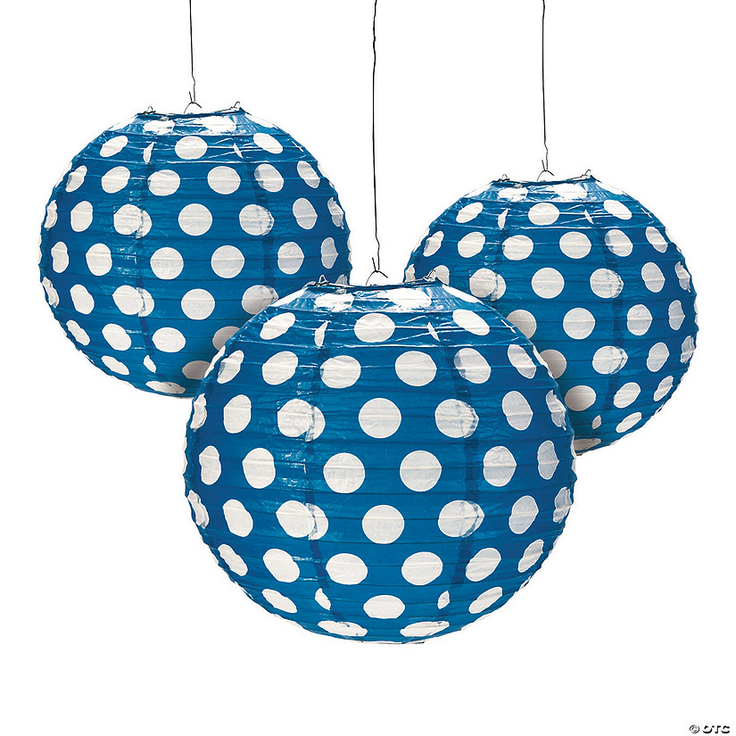 Blue Polka Dot Hanging Paper Lanterns Discontinued